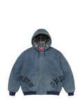 Supreme leather applique hooded jacket
