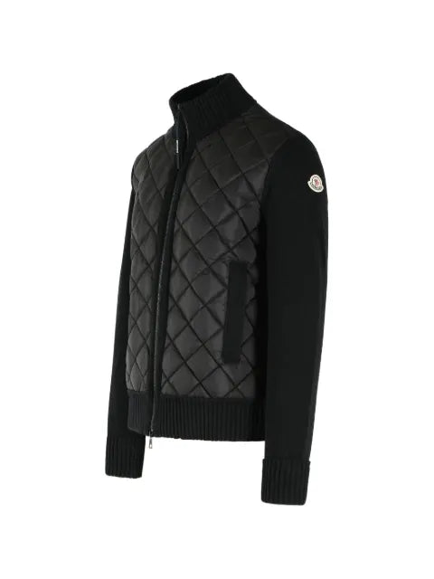 Moncler quilted-front ribbed cardigan