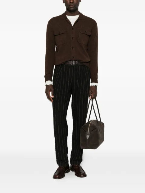 Hosio button-up chest-pocket cardigan