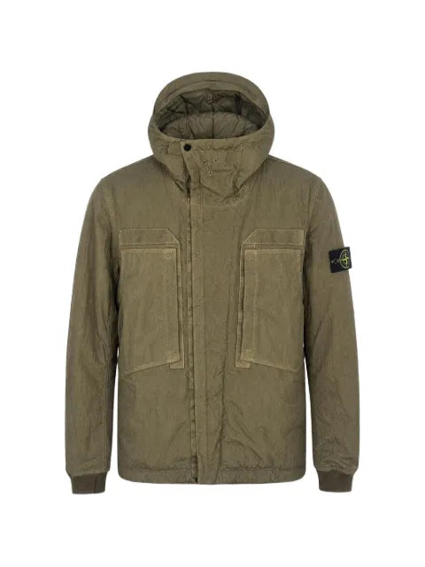 Stone Island quilted hooded jacket