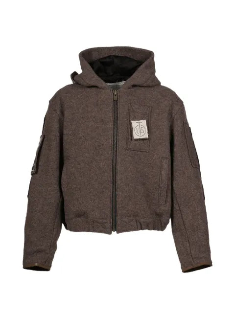 UNDER THE SIGN Abstract felt bomber jacket