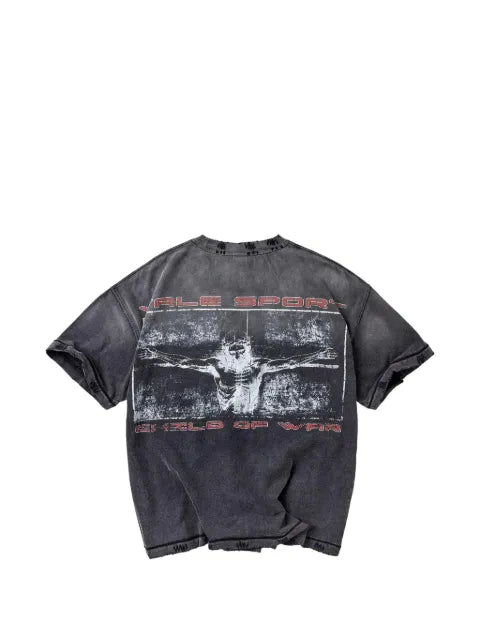 Vale distressed graphic-print T-shirt