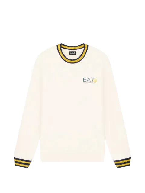 Ea7 Emporio Armani graphic-print striped-trim sweatshirt