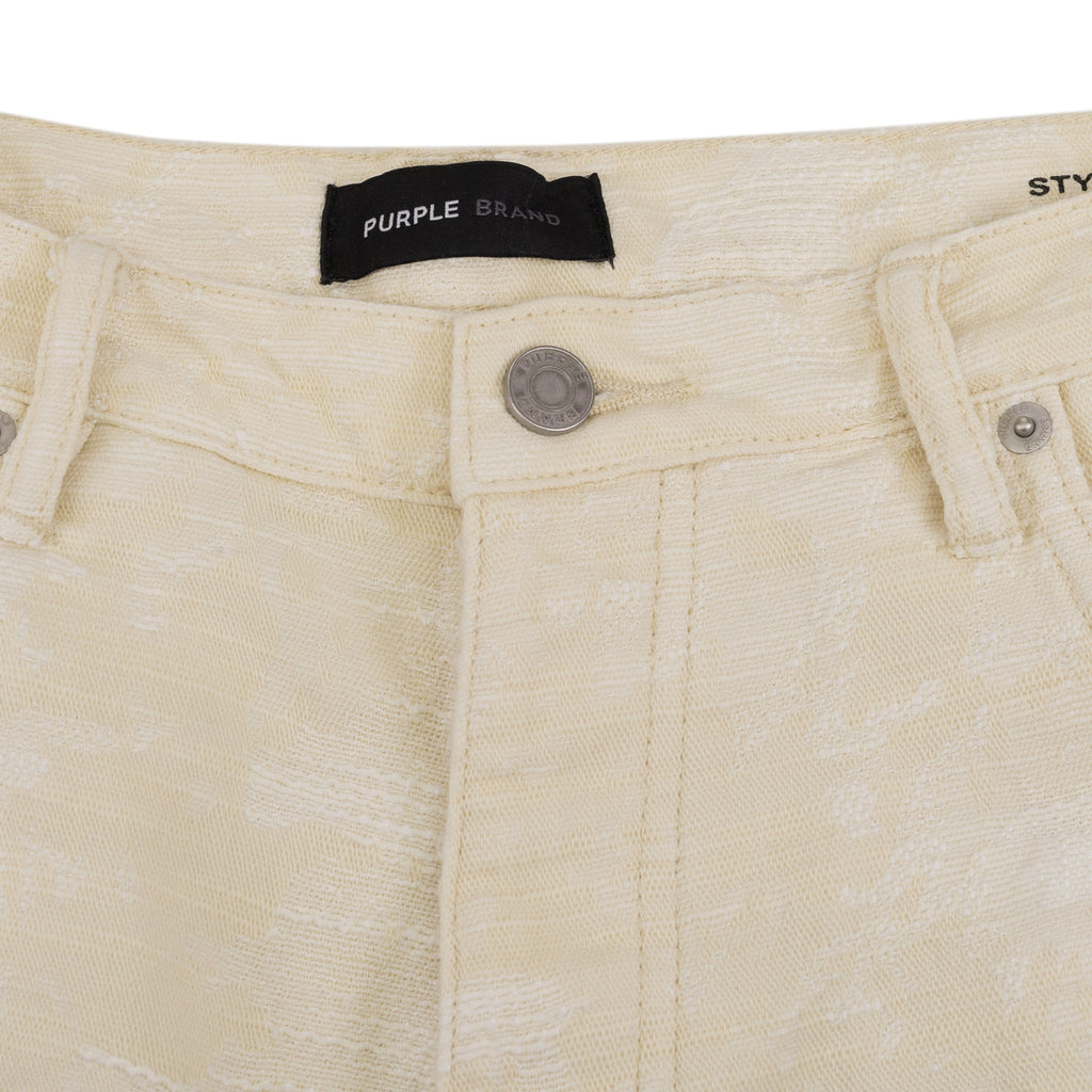 Antique White Jacquard Cargo Shorts