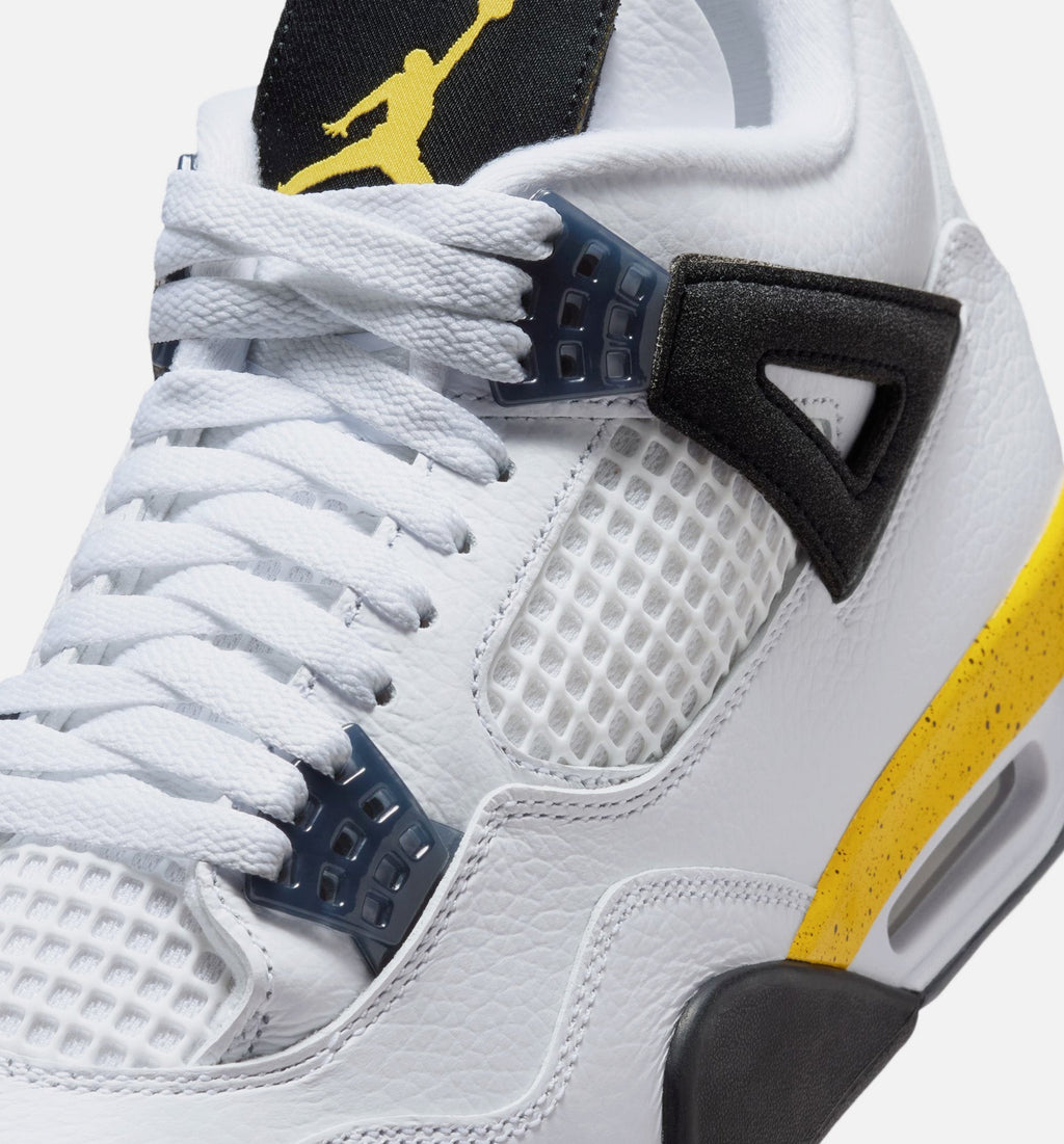 Air Jordan 4 Retro 'Rare Air Tour Yellow' - Men's Lifestyle Sneaker (White/Dark Blue Grey/Black/Tour Yellow)