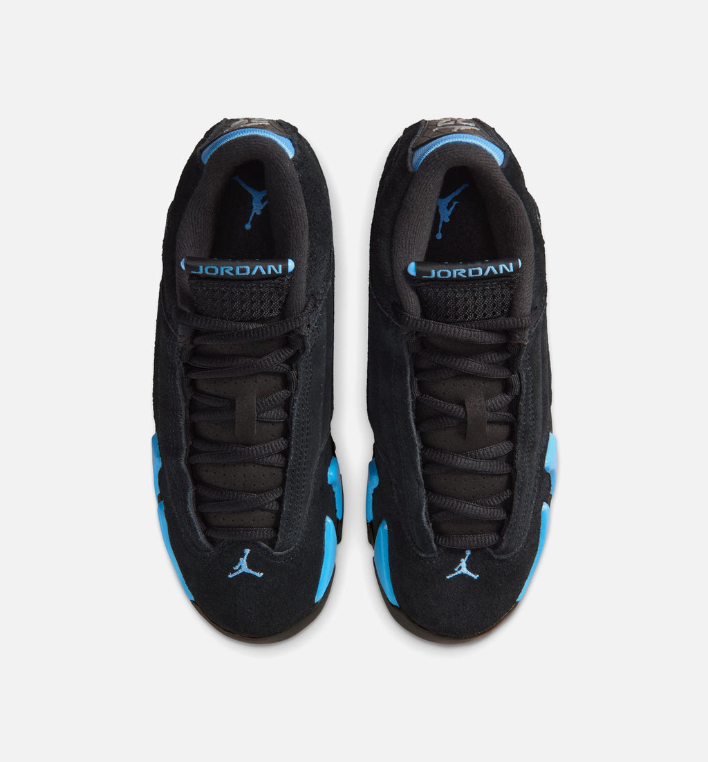 Air Jordan 14 Retro Black University Blue Grade School Lifestyle Shoes - Black / White / University Blue