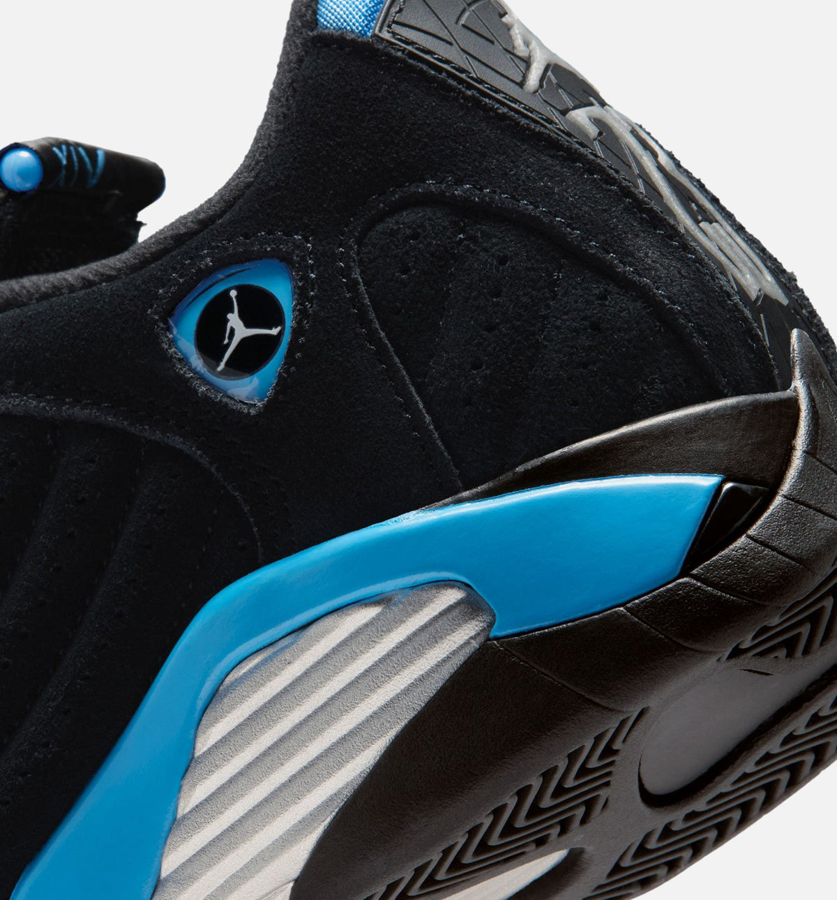 Air Jordan 14 Retro Black and University Blue | Grade School Lifestyle Shoe | Black/White/University Blue