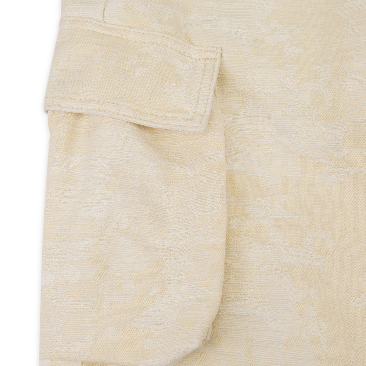 Antique White Jacquard Cargo Shorts