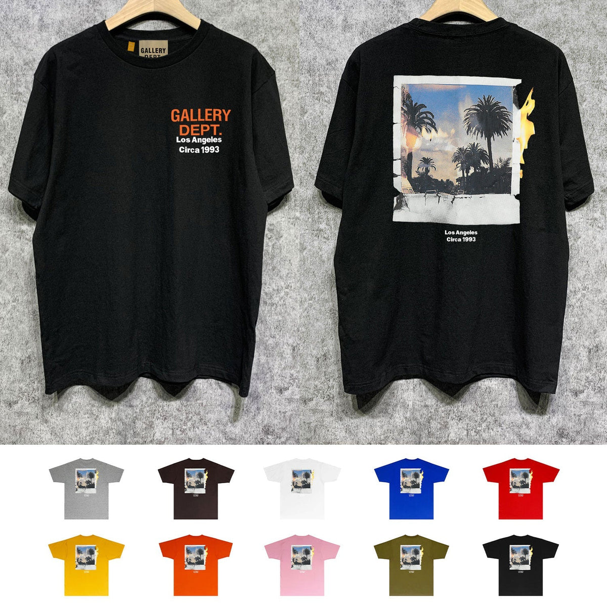 Gallery Dept T Shirt Retro Printed Loose Short-Sleeved Shirt