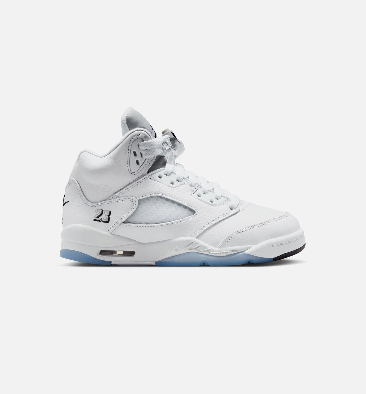 Air Jordan 5 Retro OG White Metallic Grade School Lifestyle Shoes - White/Black/Metallic Silver