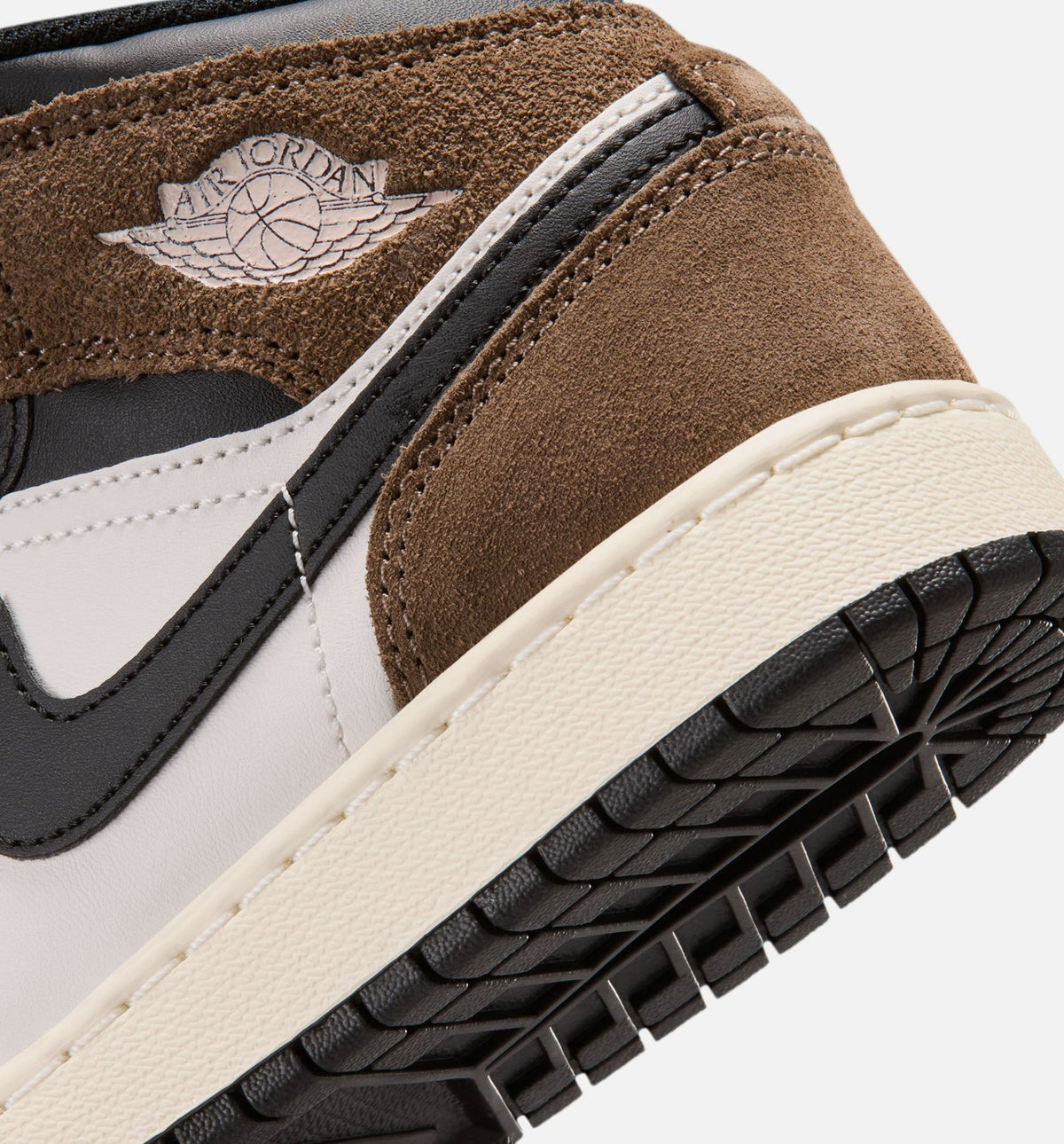 Air Jordan 1 Mid Grade School Lifestyle Shoe - Black/Phantom/University Red/Palomino
