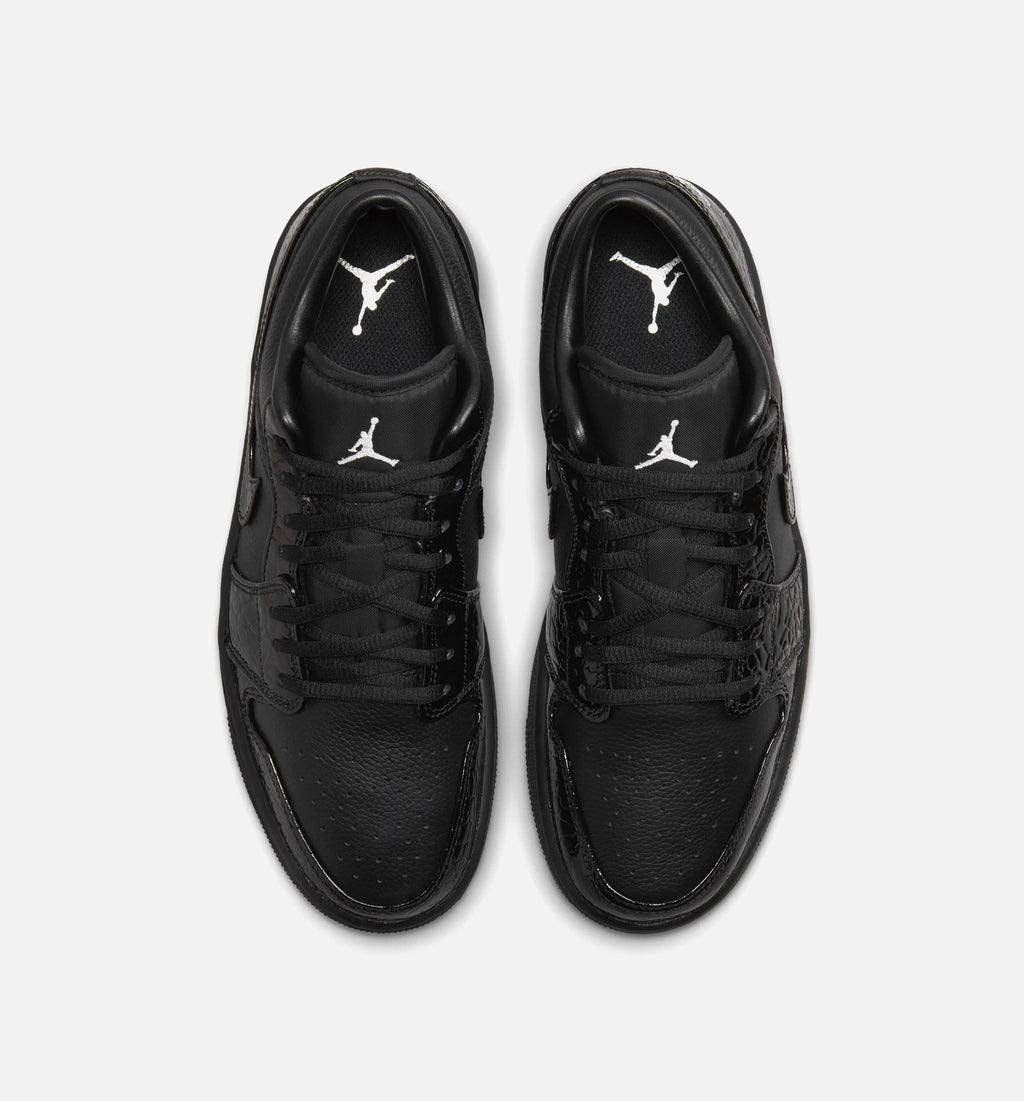 Air Jordan 1 Low Patent Elephant – Women's Lifestyle Shoe in Black/White/Metallic Silver