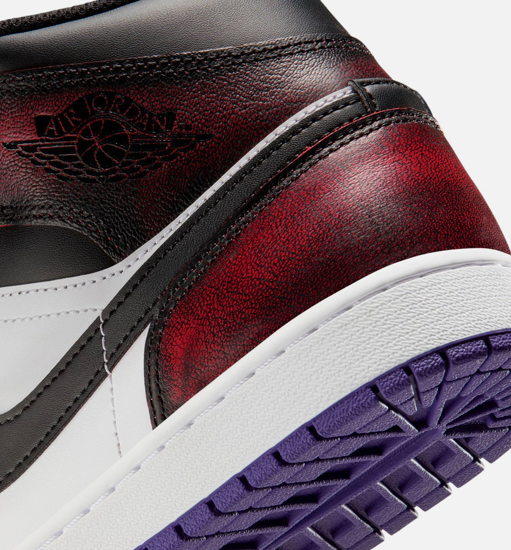 Air Jordan 1 Mid SE Mens Lifestyle Shoe - True Red/White/Court Purple/Black