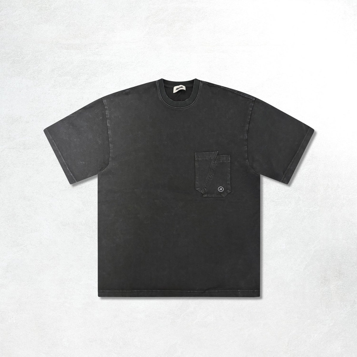 Aiche Displaced Pocket T-Shirt: Washed Black