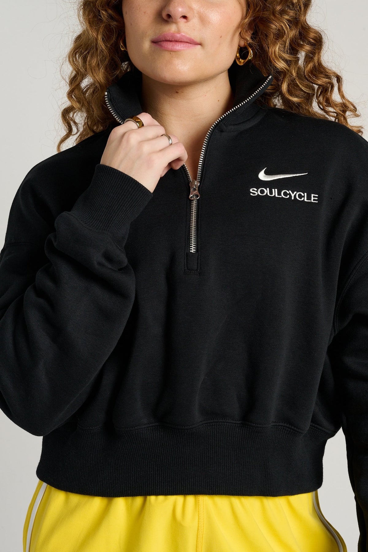 1/4-Zip Cropped Sweatshirt