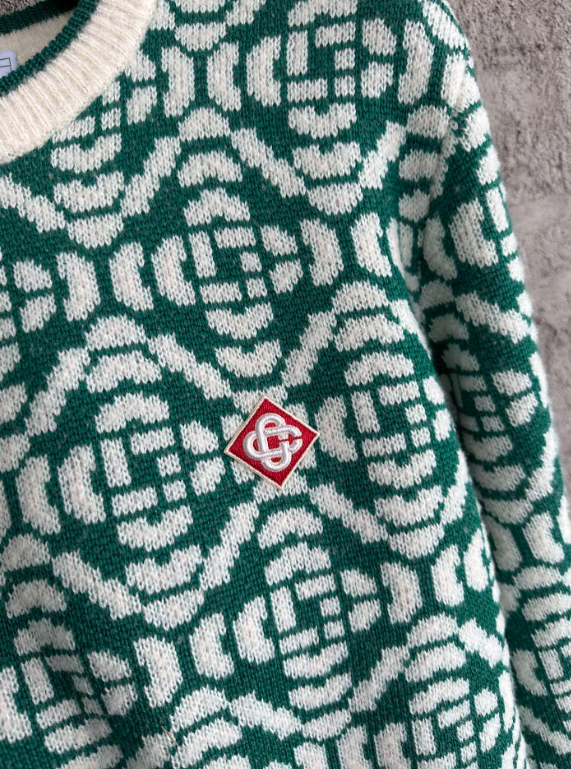 Green Monogram Knit Sweater