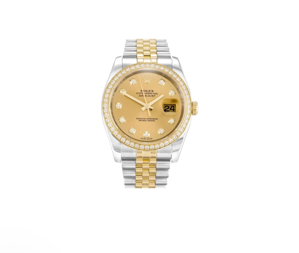 Rolex Datejust Champagne Dial & Diamonds 36mm