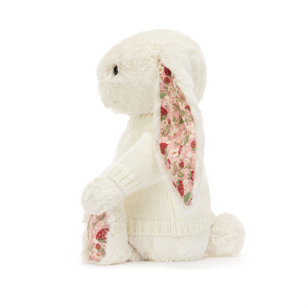 Blossom Cream Bunny 'Berry' with Personalized Cream Jumper