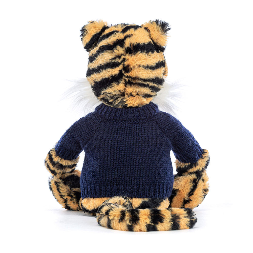 Bashful Tiger with Personalized Navy Jumper