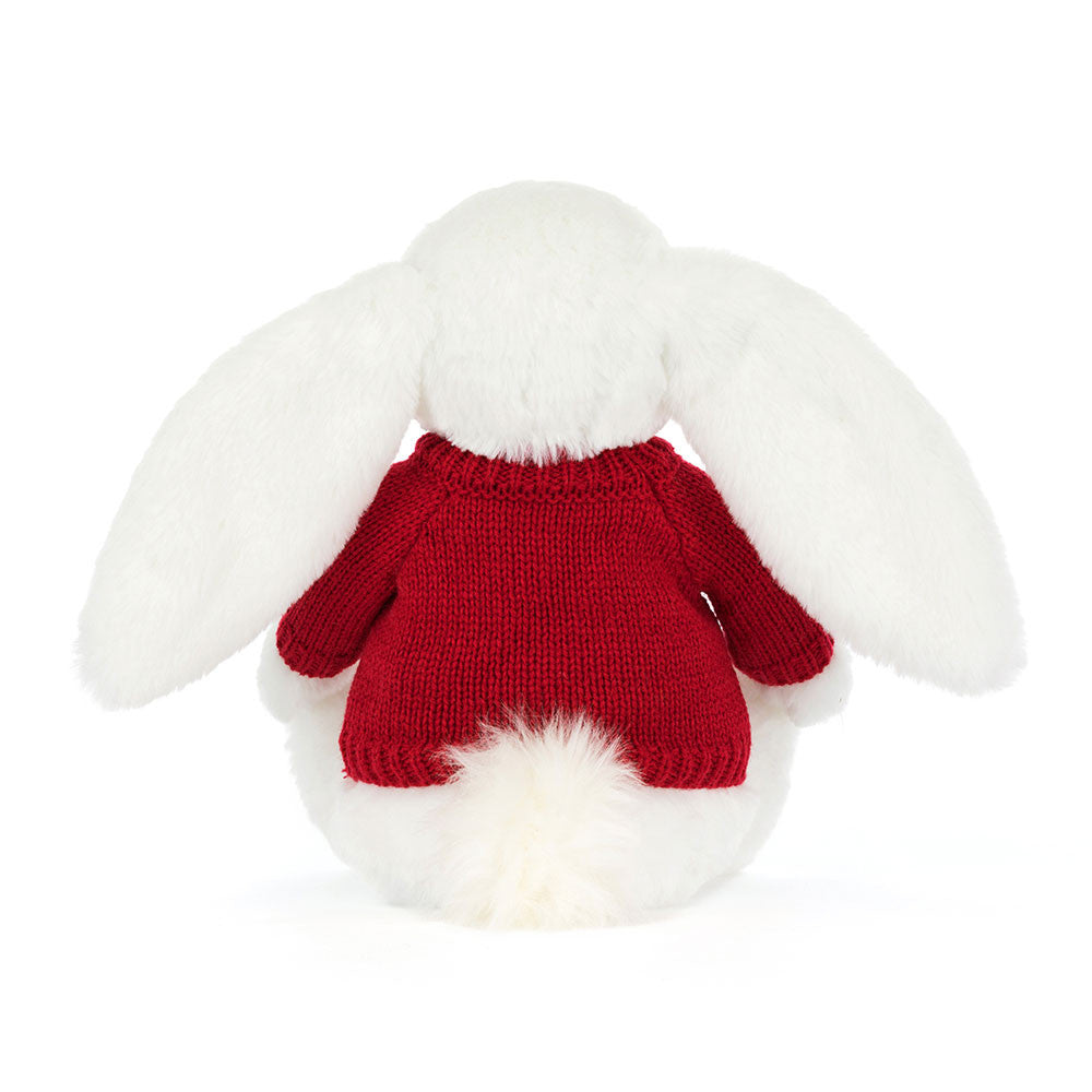 Bashful Luxe Bunny Luna with Personalized Red Jumper
