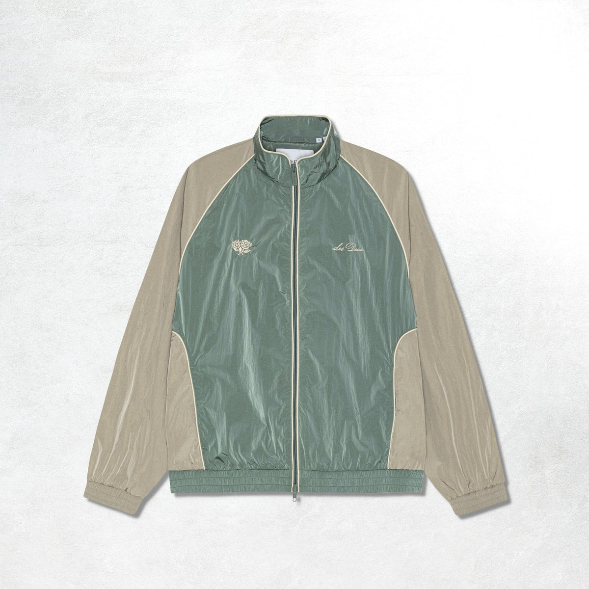 Les Deux Shiny Crisp Track Jacket: Tea Green