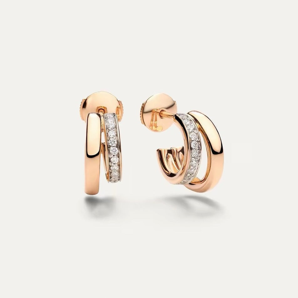 Pomellato Style Classic Cubic Zirconia 18K Gold-Plated Earrings