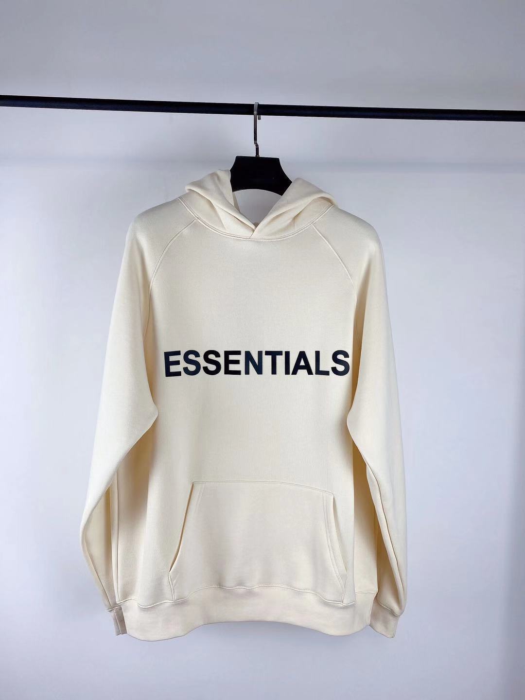 Fear Of God Essentials Silicone Letter Print Fleece Hoodie Unisex