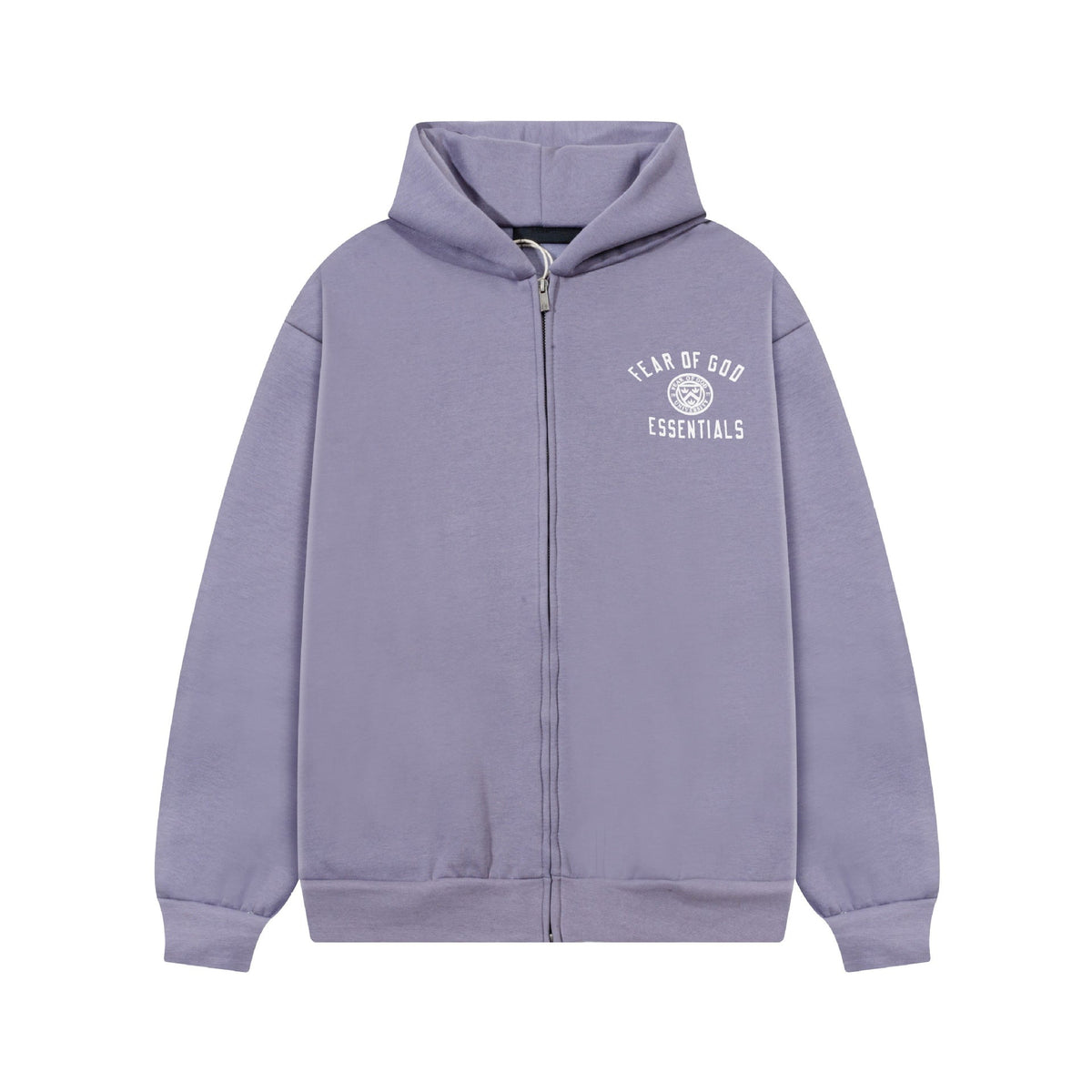 Fear Of God Essentials Emblem Letter Zip Up Hoodie Unisex