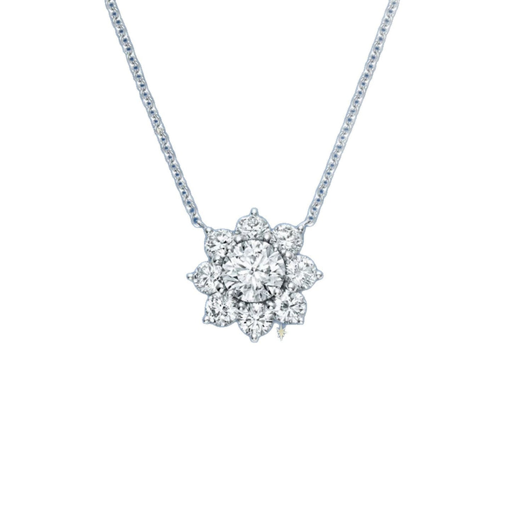 Harry Winston Style Sunflower Cubic Zirconia Necklace