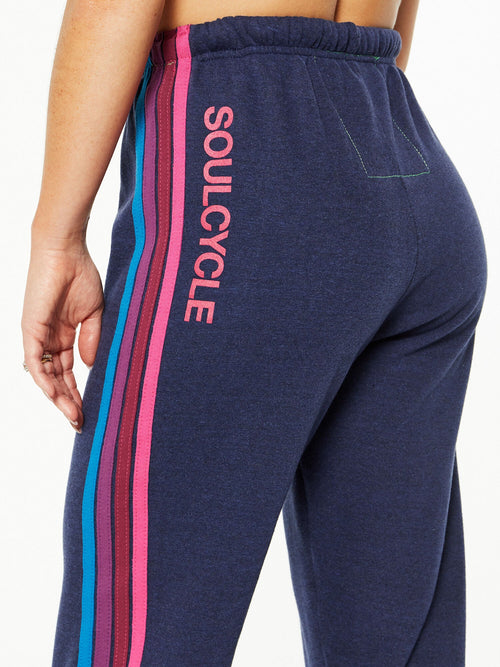 4 STRIPE SWEATPANTS NAVY