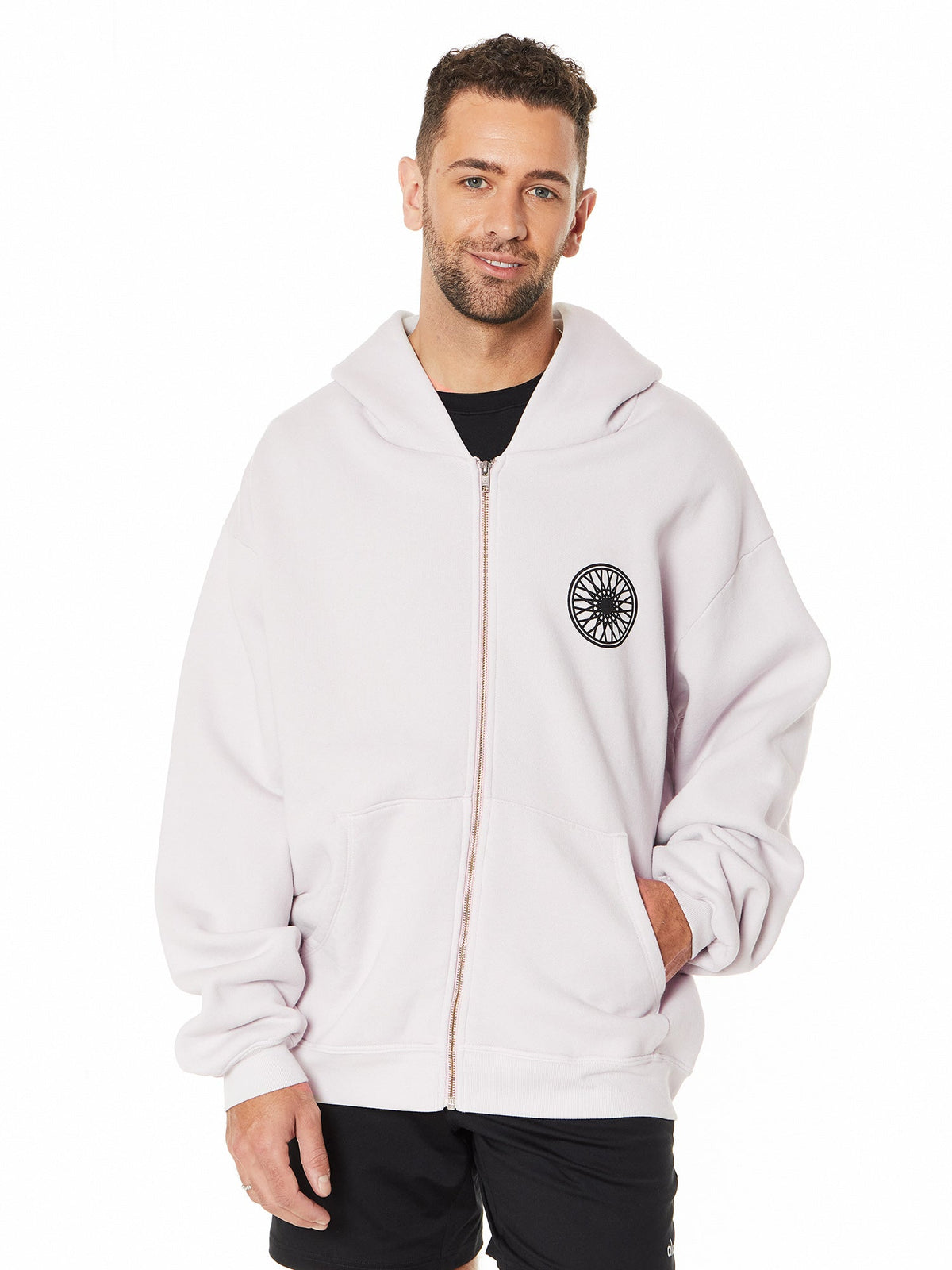 RAE ZIP FRONT HOODIE GREY