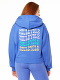 CROP ZIP UP BLUE