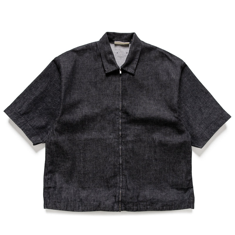 Fear Of God Essentials Denim Full Zip Work Shirt - Vintage Black