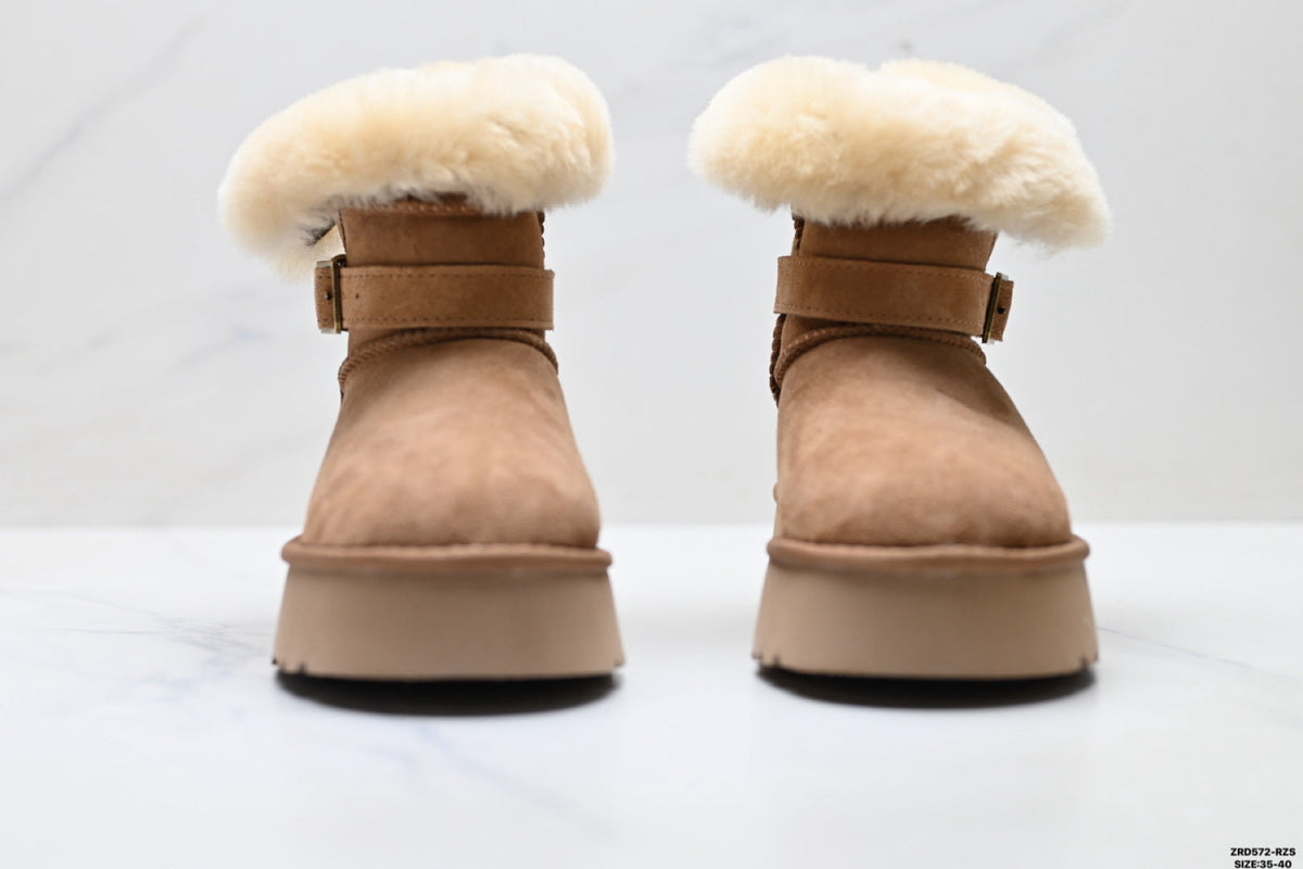 UGG Classic Mini Heritage Fluff Buckle Boots