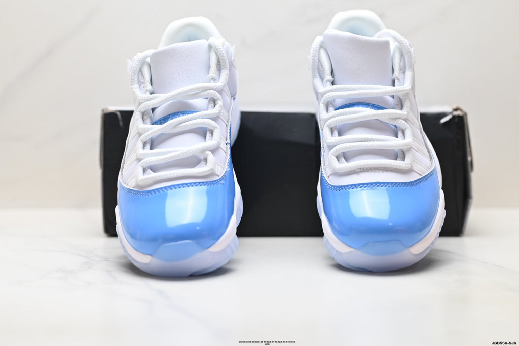 Air Jordan 11 Retro White and University Blue Unisex Sneakers Style 12