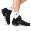 Air Jordan 5 Retro Black Metallic Silver Sneakers