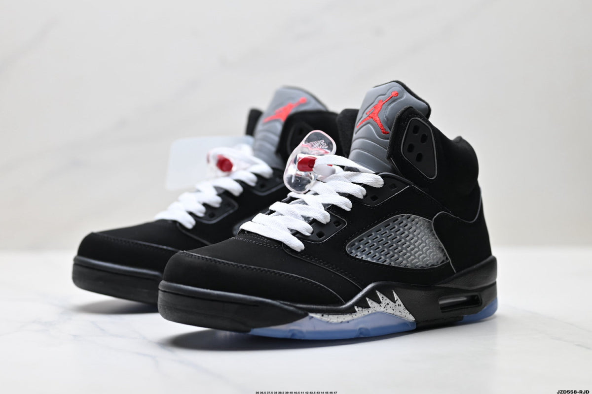 Air Jordan 5 Retro Black Fire Red White Sneakers