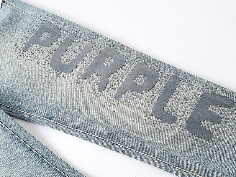Purple Brand Light Blue Leg-Graphic Jeans
