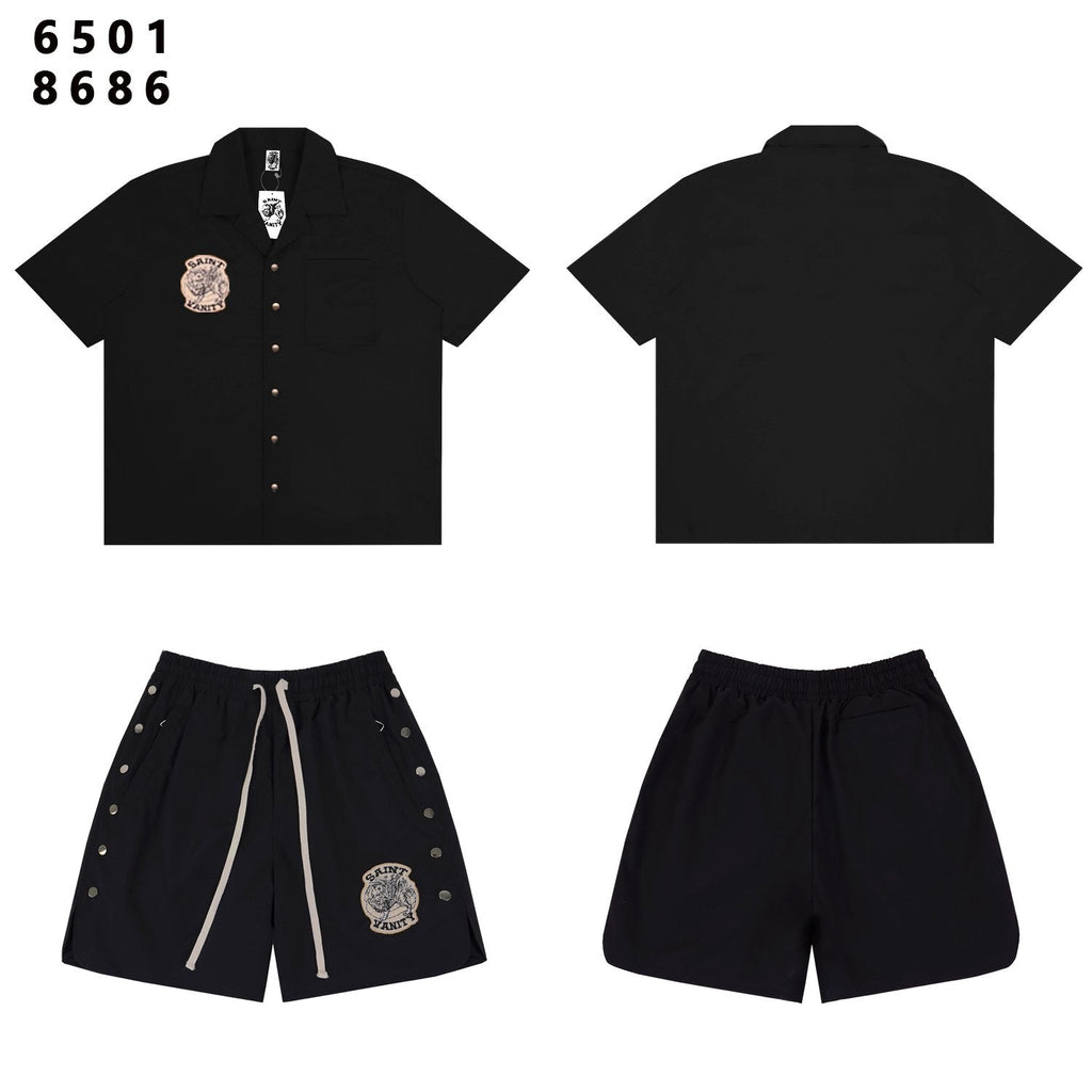 SAINT Tiger Patch Short-Sleeve Shirt & Shorts Set