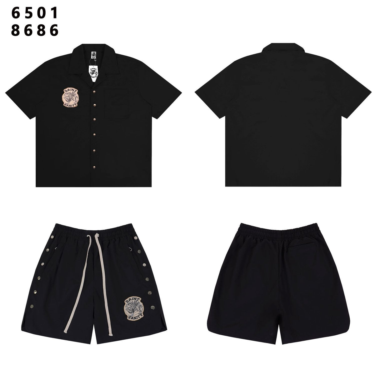 SAINT Tiger Patch Short-Sleeve Shirt & Shorts Set