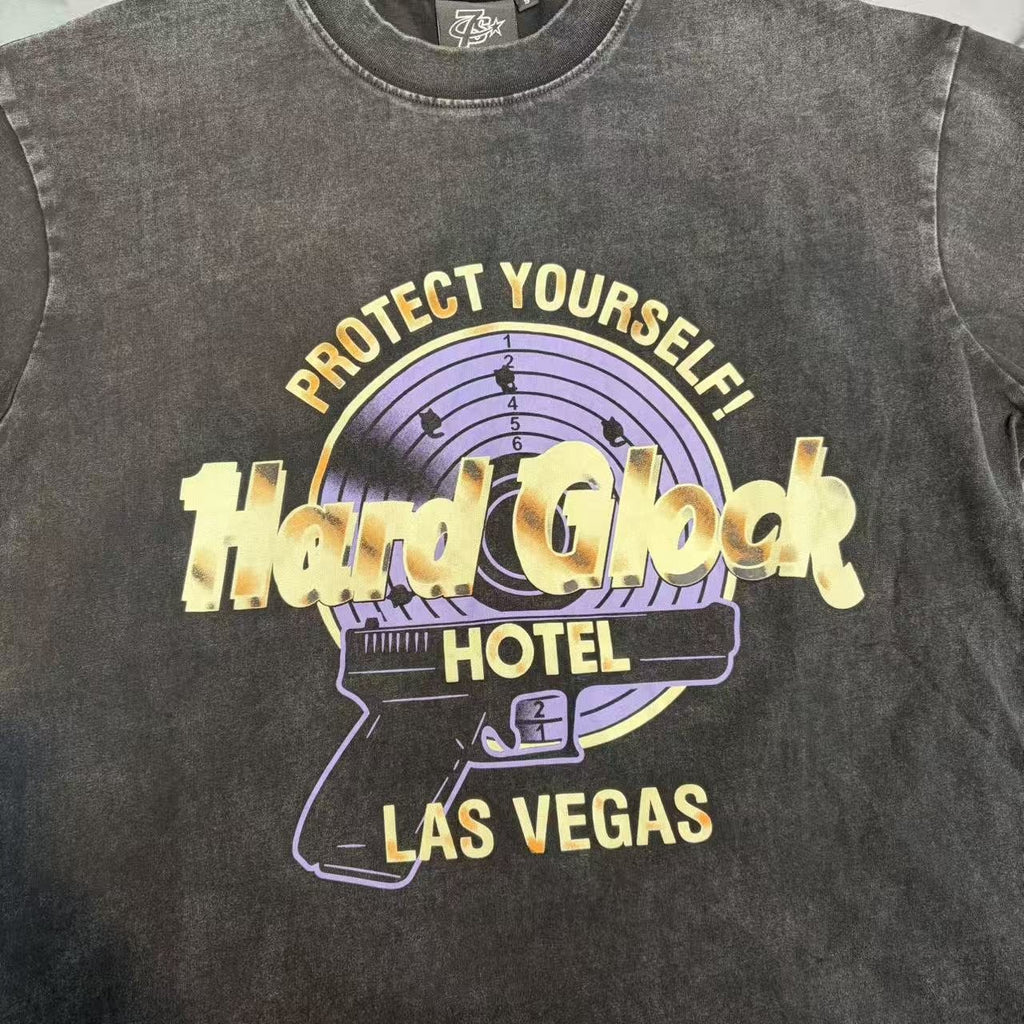 TRIPLE SEVENS Hard Glock Hotel Las Vegas Washed Graphic T-Shirt