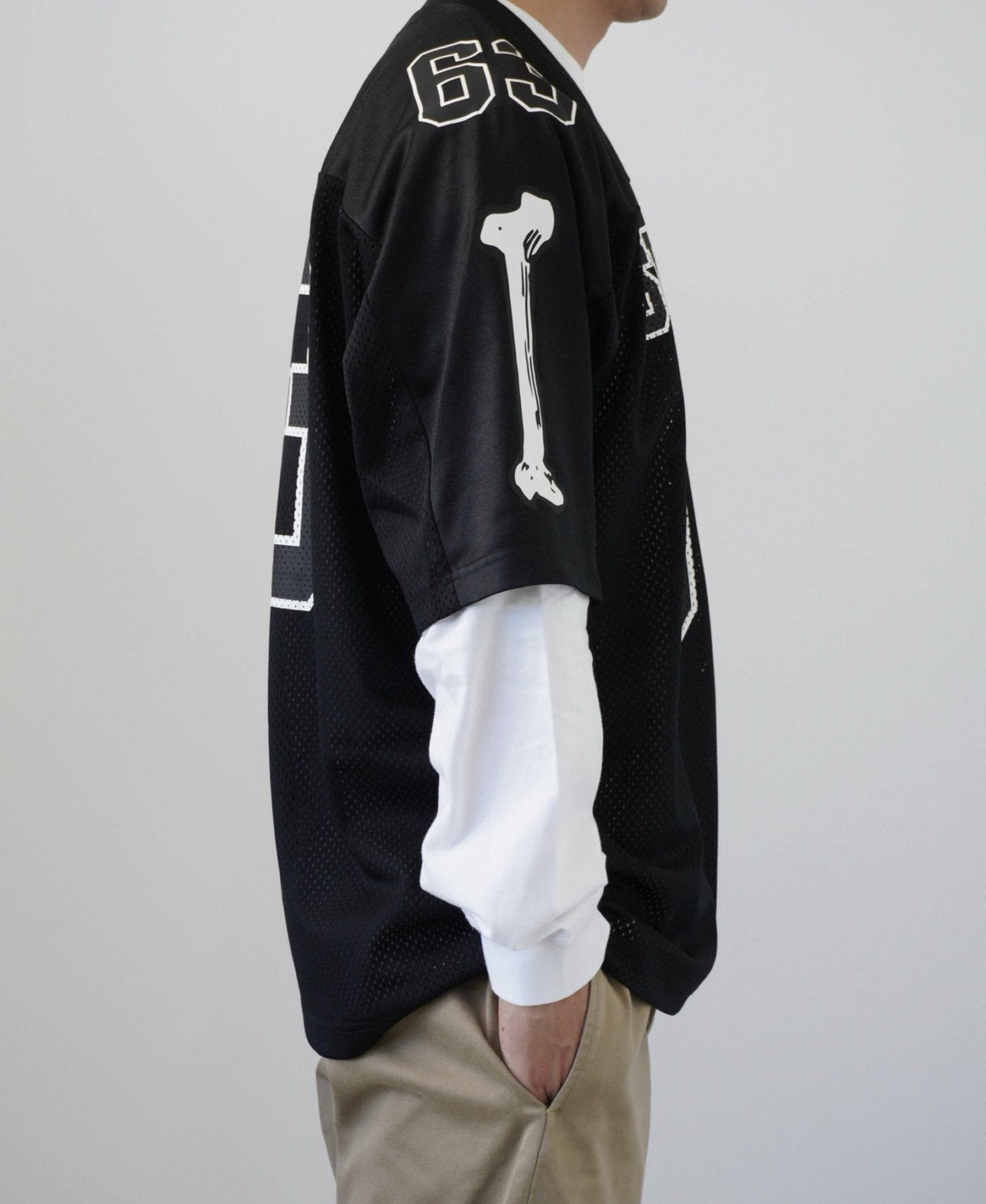 Supreme Bone Sleeve Number Football Jersey T-Shirt