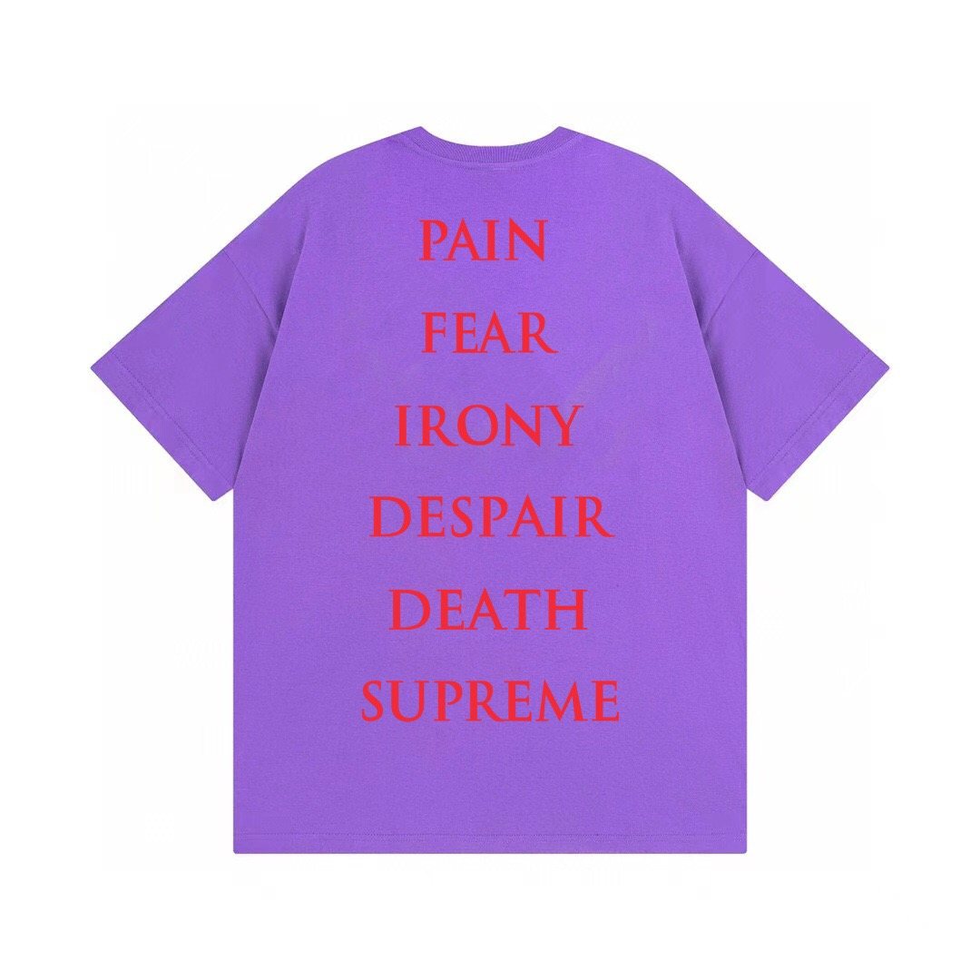 Supreme Crow Angel & Demon Graphic Short-Sleeve T-Shirt
