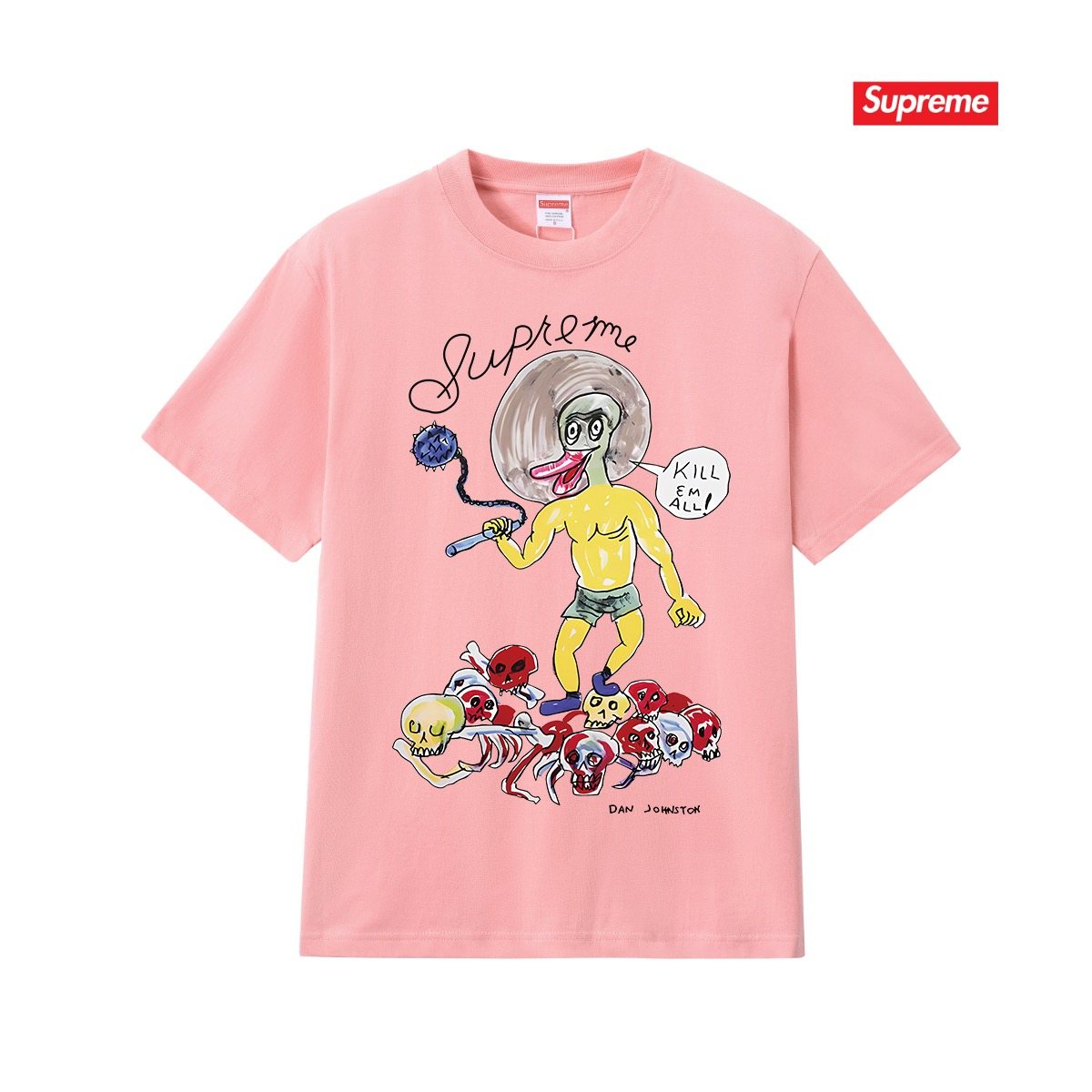 Supreme Cartoon Skull Graphic T-Shirt