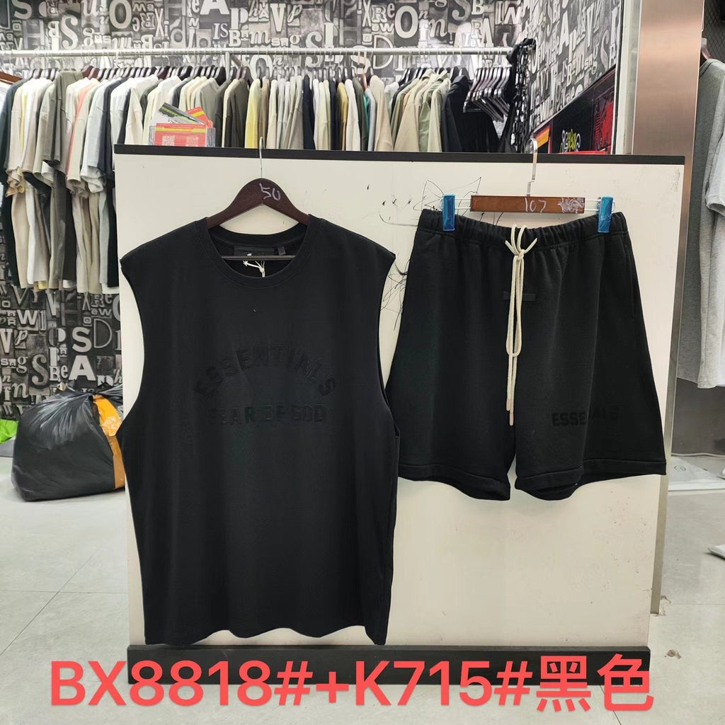 ESSENTIALS Graphic Sleeveless Top & Shorts Matching Set