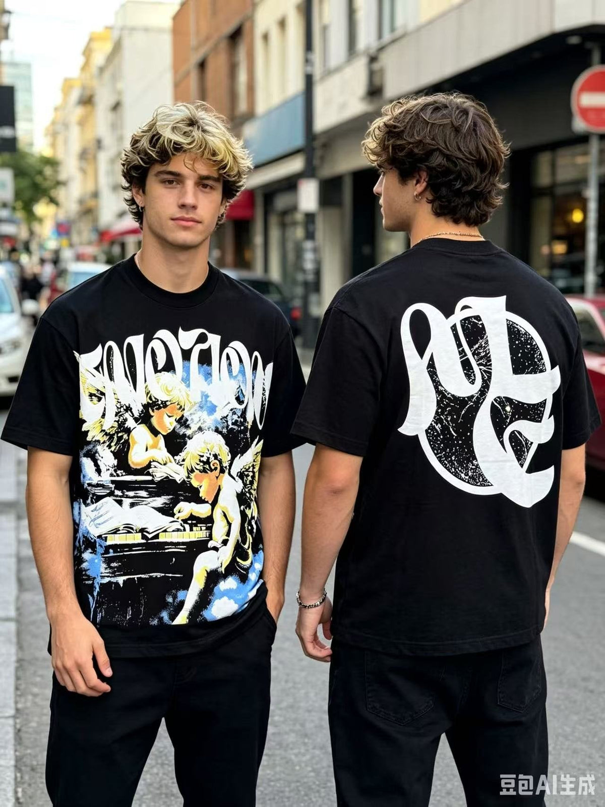 MIXED EMOTION Rhinestone Graphic Short-Sleeve T-Shirt