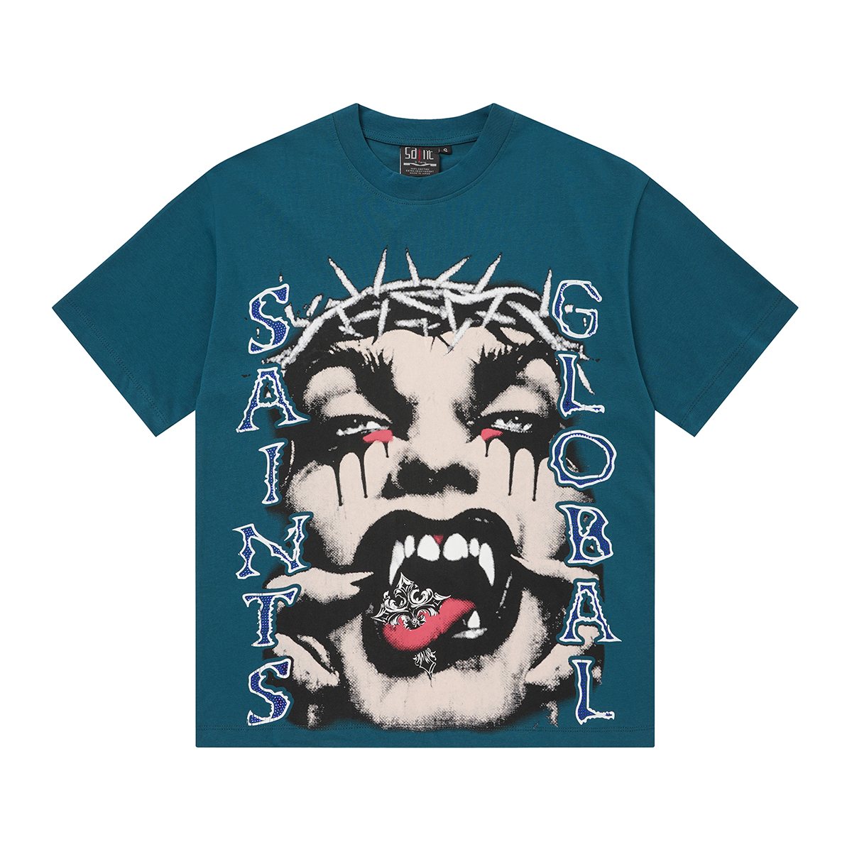 SAINT Rhinestone Graphic Short-Sleeve T-Shirt