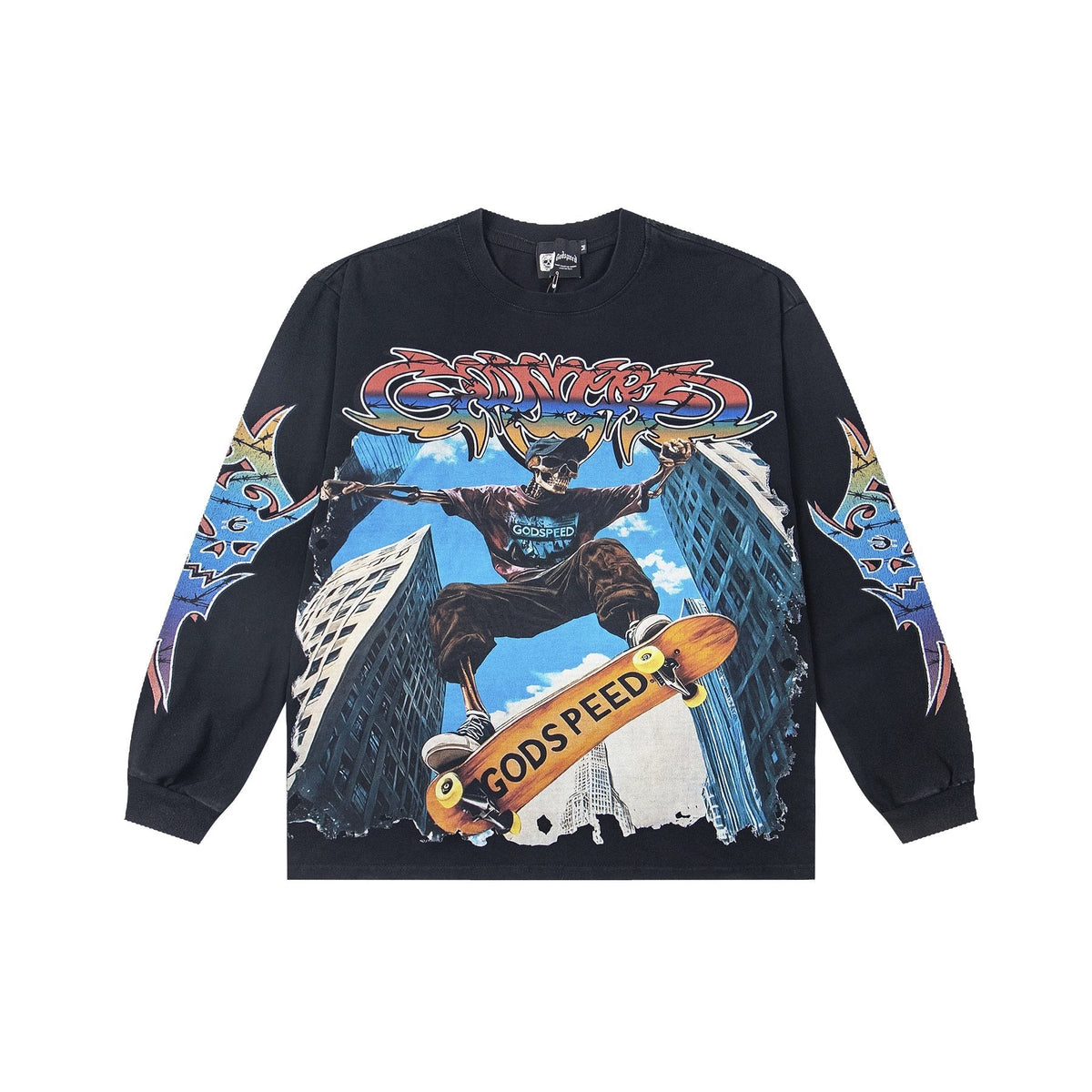 Godspeed White Ink Graphic Long-Sleeve T-Shirt