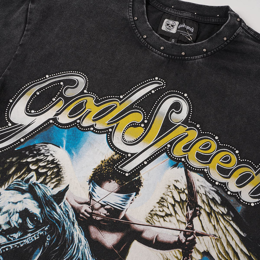 Godspeed Angel Horse Rhinestone Graphic T-Shirt