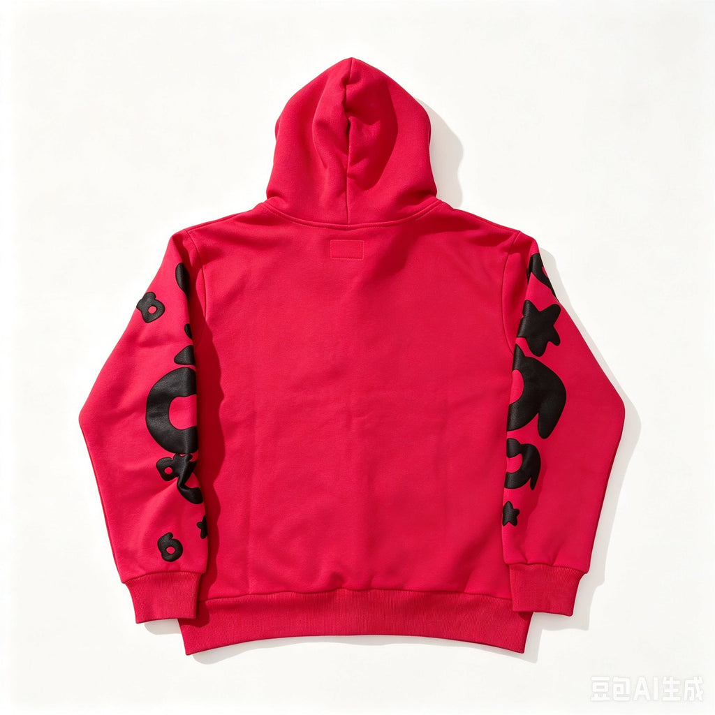 Sp5der Red Graphic Zip Hoodie